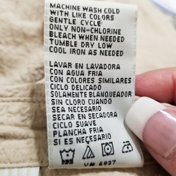 White Stage Beige Crinkle Blouse Button Up 3/4 Cuffed Sleeves Size XL (16-18) - Picture 10 of 10